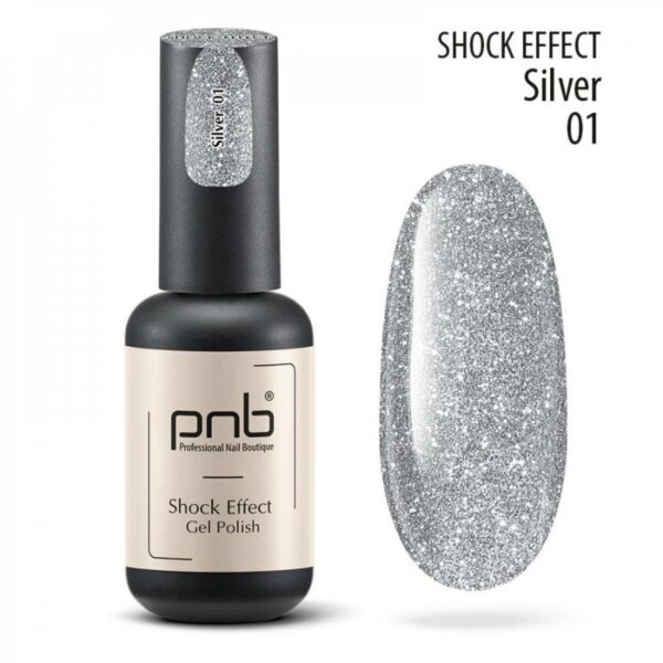 UV/LED Gel Polish SHOCK EFFECT 01 Silver PNB