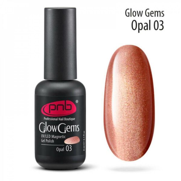 UV/LED Magnetic Gel Nail Polish Glow Gems 03 Opal PNB