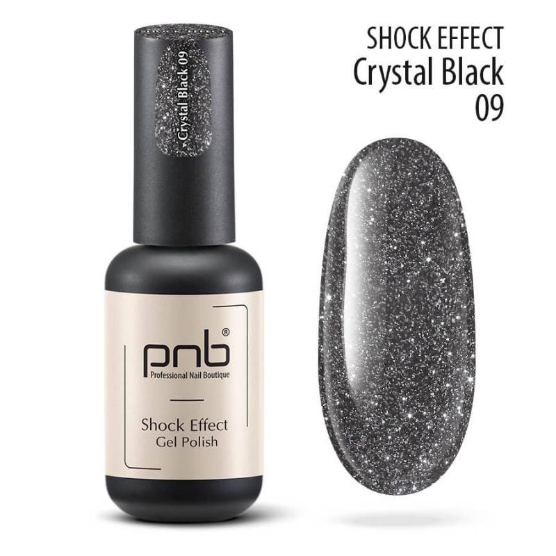 PNB UV/LED Gel Polish SHOCK EFFECT 09, Crystal Black