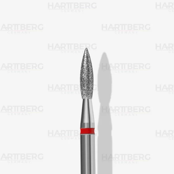 Harttberg Diamantfräser Flamme spitz fein L-8mm Ø-2,1mm