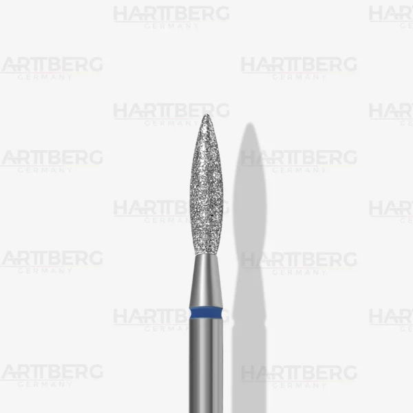 Harttberg Diamantfräser Flamme spitz medium L-10mm Ø-2,3mm