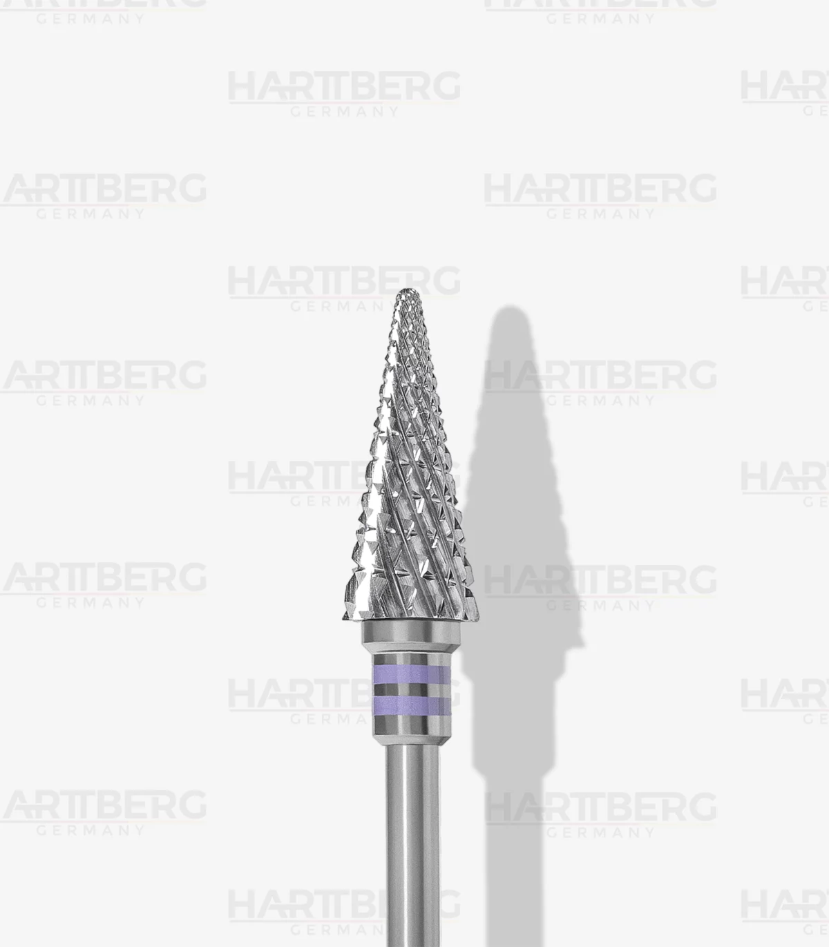 Harttberg Linkshänder Hartmetallfräser Kegel Lila mittel L-14mm Ø-6mm