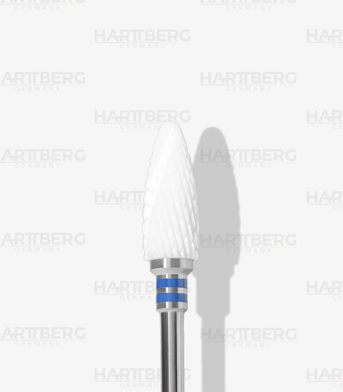 Harttberg Linkshänder Keramikfräser Flamme Querschnitt medium L-14,5mm Ø-6mm