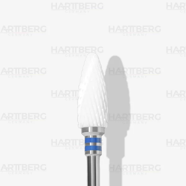 Harttberg Linkshänder Keramikfräser Flamme Querschnitt medium L-14,5mm Ø-6mm