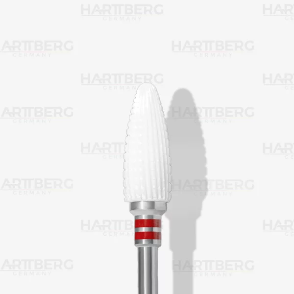 Harttberg Linkshänder Keramikfräser Flamme Spiralschnitt fein L-14,5mm Ø-6mm