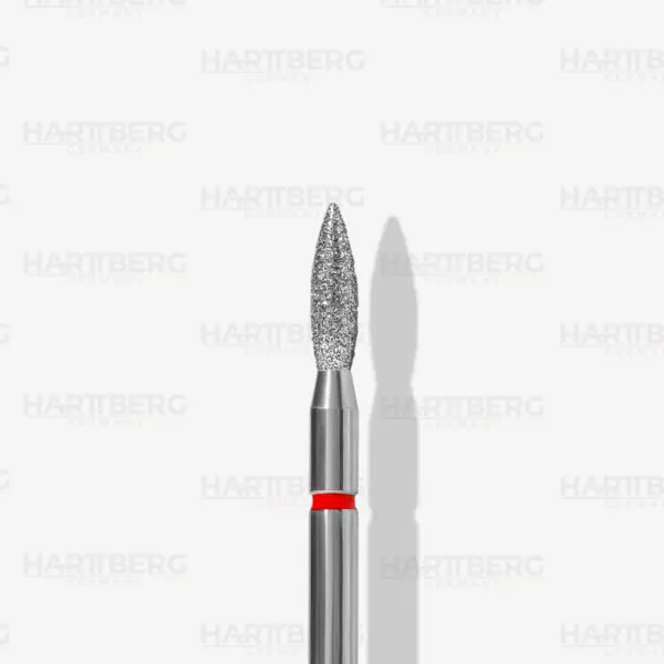 Harttberg Diamantfräser Flamme rund fein L-8mm Ø-2,1mm